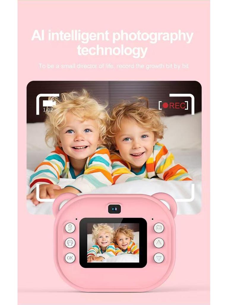 HD Kids' Instant Cartoon Camera Toy: Mini Photo & Print