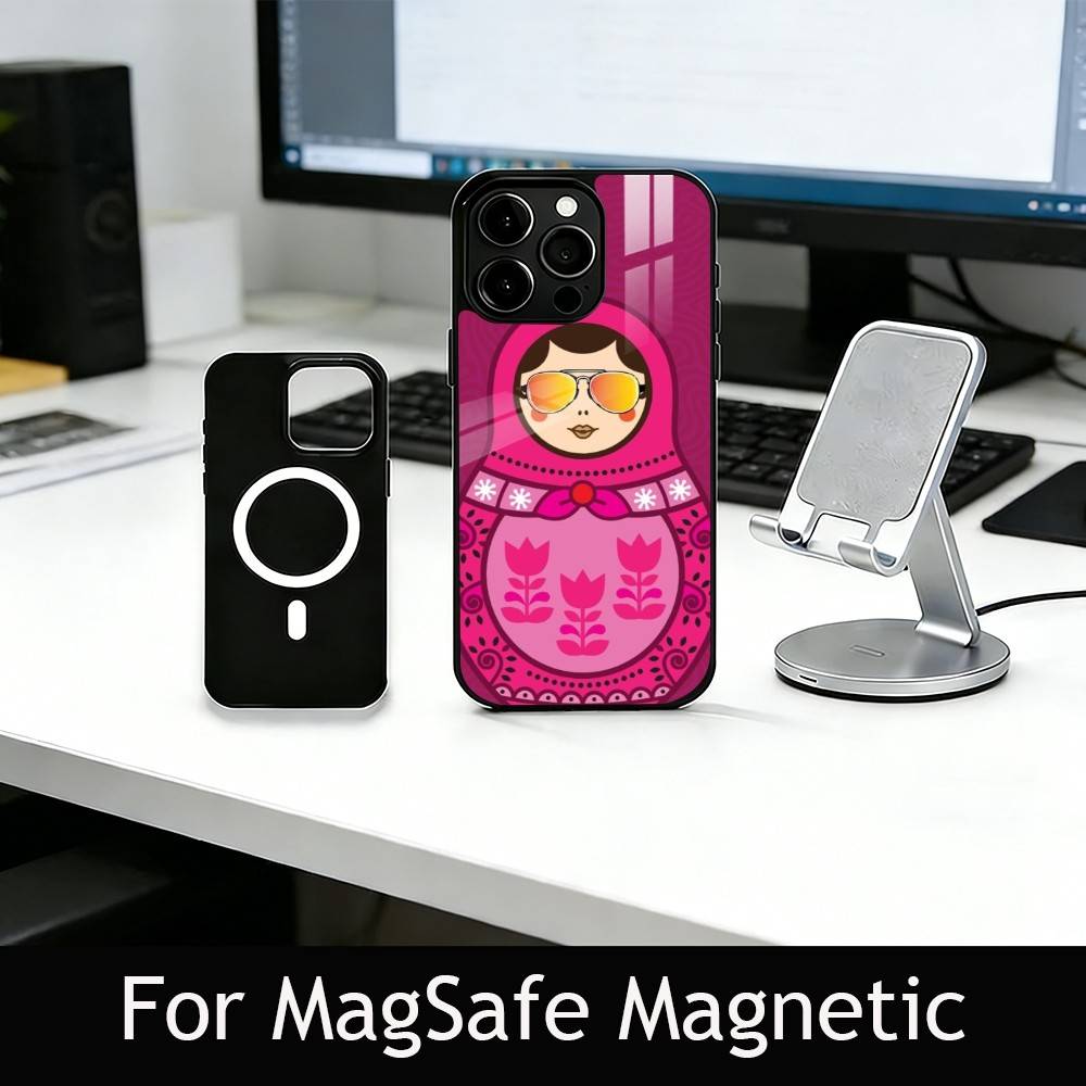 Adorable Russian Folk Art Doll Phone Case For iPhone17,16,15,14,13,12,11 Plus,Pro Magnetic For Magsafe Wireless Charging