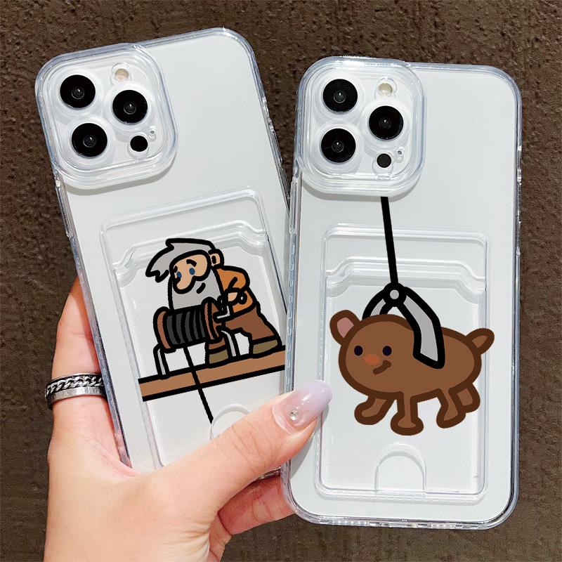 Card Slot Holder Silicone Wallet Pocket Case For Samsung S23 S24 S25 iPhone 17 16 14 Xiaomi Redmi Note 12 13 Realme 10 C21Y Cover Clear Phone Bumper