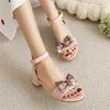 Neueste Kinder Sommer Weicher Boden Hoher Absatz Prinzessin Studentin Auftritt Tanzschuhe Mädchen Sandalen Baby Kinder C