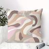 Abstract Geometric Patterned Throw Pillowcases In Beige, Brown, and Pink; Machine Washable -suitable for Bedroom and Living Room