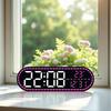 Digital Wall Clock Temperature LED Clock Week Date 2 Alarms Brightness Adjustment Timer Snooze Second 12/24H USB Powered Clock