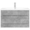 2 Piece Bathroom Furniture Set Concrete Grey Particleboard