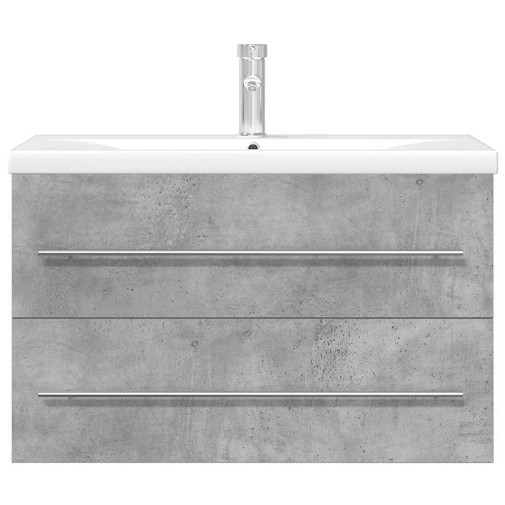 2 Piece Bathroom Furniture Set Concrete Grey Particleboard