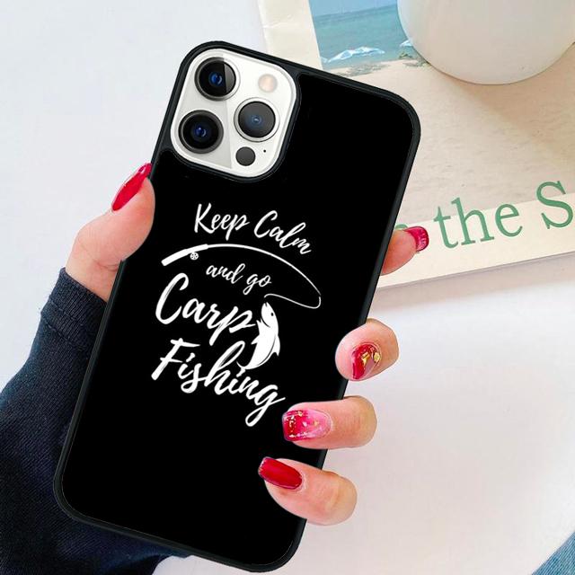 Karpfenfischen Zitate coque Handyhülle für iPhone 17 Air 16 Coque 15 14 12 13 PLUS 11 PRO MAX Cover Funda