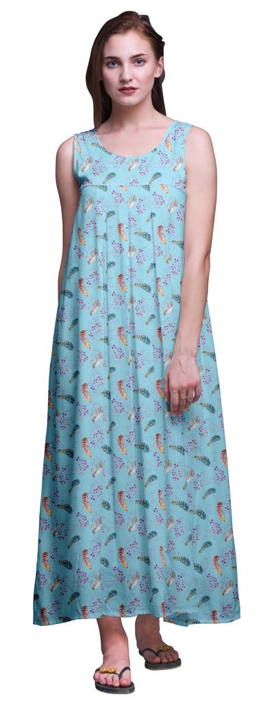 Bimba Rayon Rayon Nightgowns For WomenA   Maxi Printed Sleepwear Night