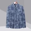 Spring and Autumn Men's Plaid Lasel Loose Casual Shirt