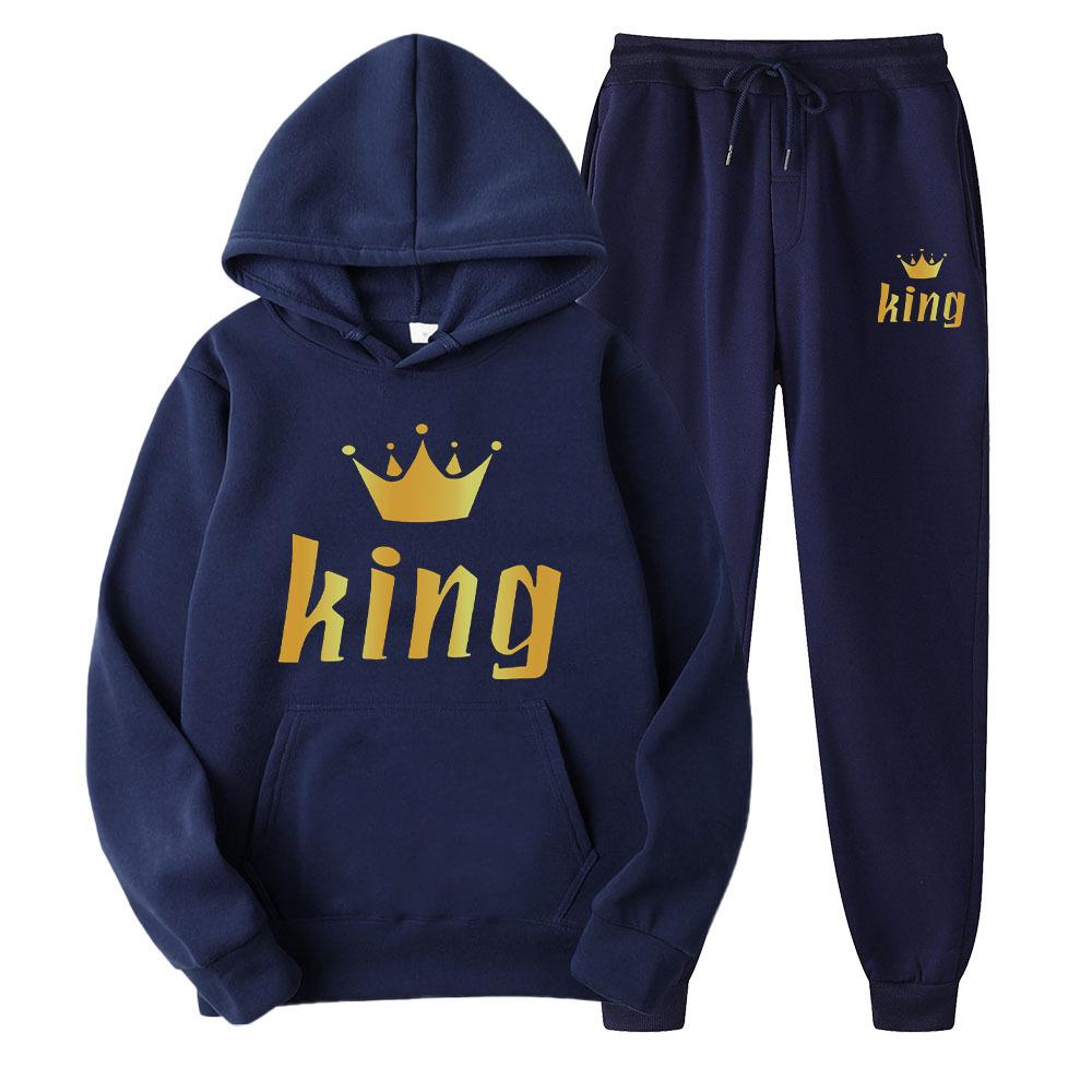 Couple clothing, men's and women's King Queen sportswear, sportswear and pants, women's clothing, oversized sportswear, suits