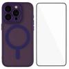 For iPhone 15 Pro Max Case Compatible with MagSafe WANLONFENG QB Series PC TPU Phone Cover with Screen Film