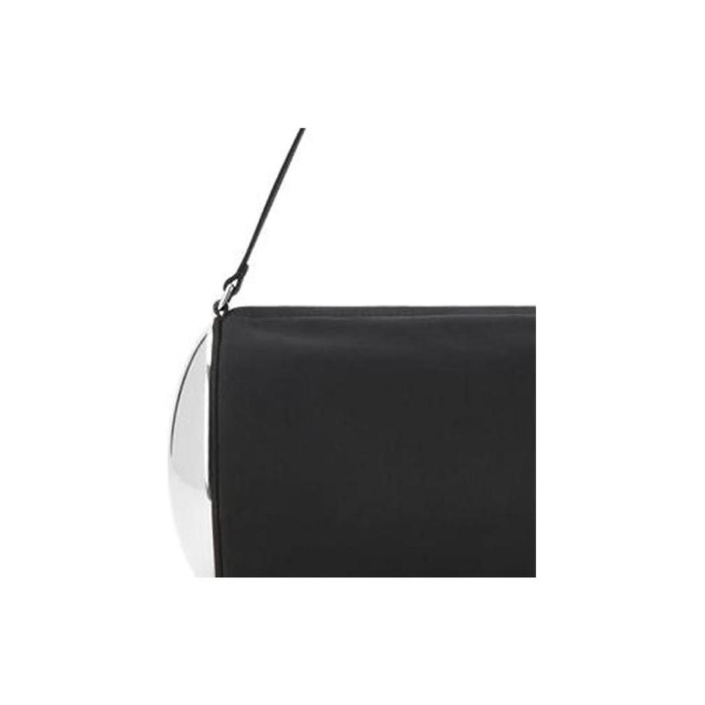 Alexander Wang Dome Top Barrel Bag with Zipper Closure Double Dome Metal Hardware Nylon Handbag Small Size Women's Style Black