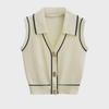 2024 European-American Slim Fit Sleeveless Button Sweater