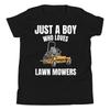 Just A Boy Who Loves Lawn Mowers Lawn Equipment Lover T-Shirt