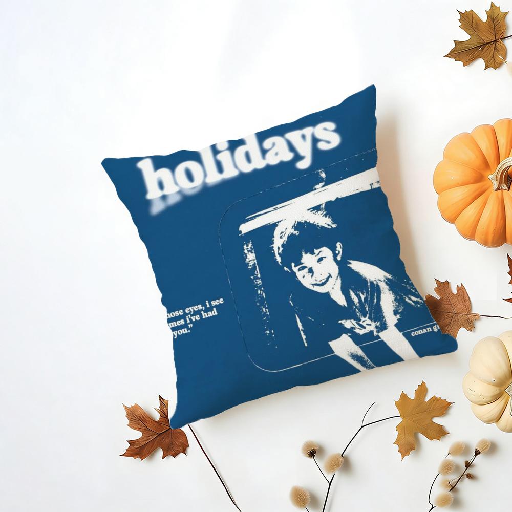 Conan Gray Holidays Cushion Cover Iceland Washable Linen Soft  for Daily Sofa Bed Home Room Decor