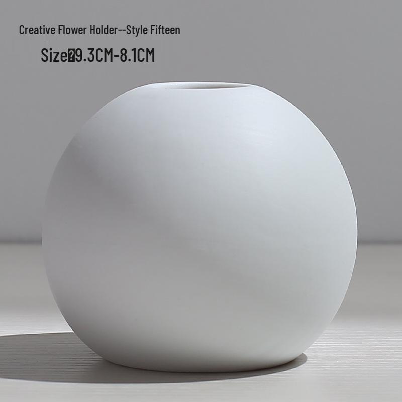 Nordic Style Ceramic Vase for Dried Flowers - Minimalist Creative Hydroponic Flower Container for Living Room Decor