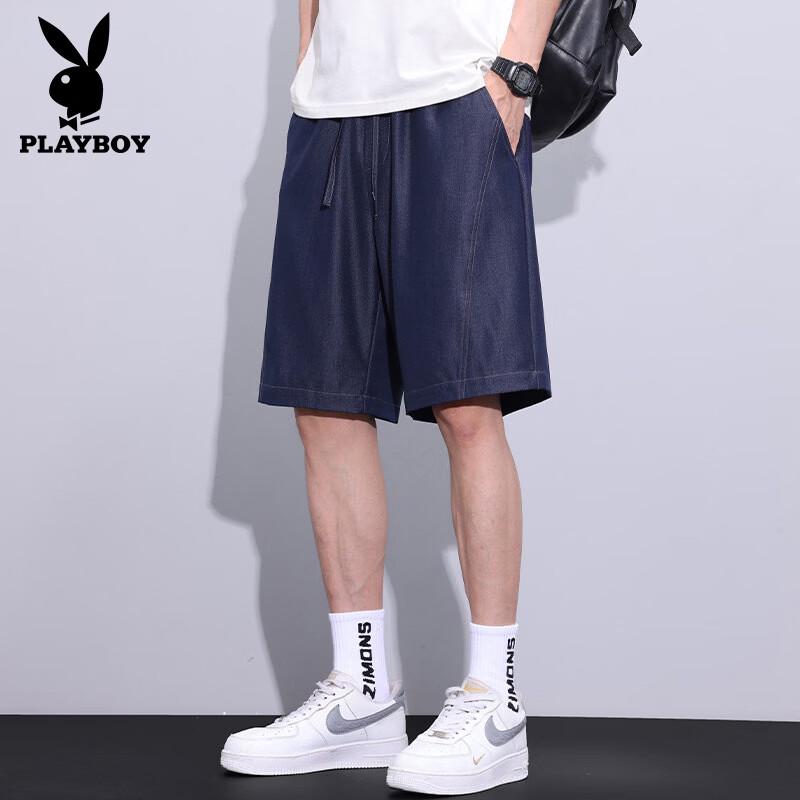 PLAYBOY Men s Ice Silk Denim Shorts L