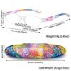 Mini Compact Oval Reading Glasses With Case Fashion Vintage Floral Readers Eyewear Women Men Anti Blue Light Presbyopia Glasses