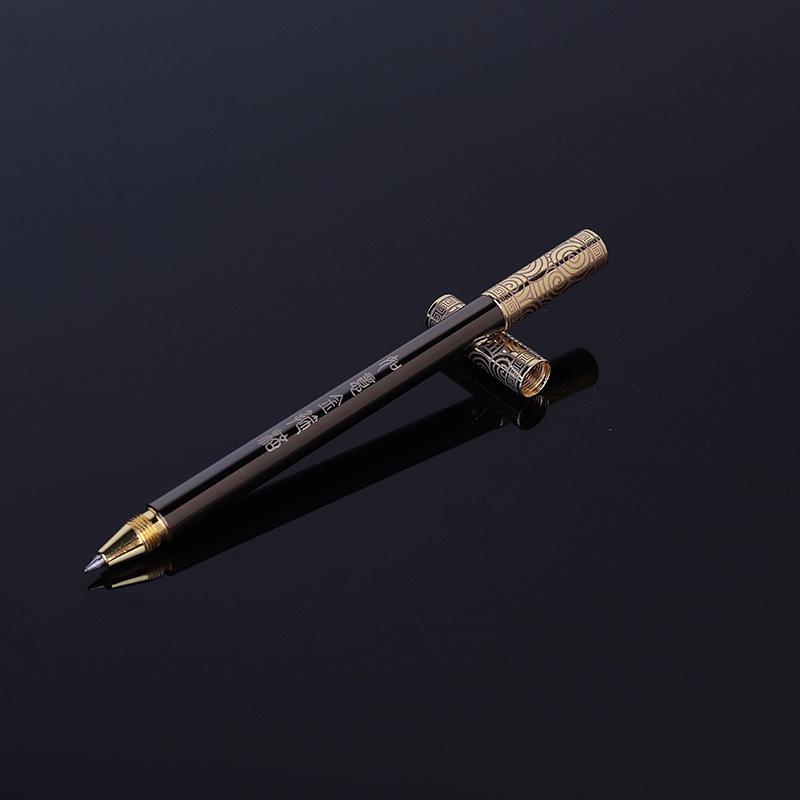 Golden Cudgel Brass Signature Pen - Magnetic, Baked Paint Finish, Ideal for Gifting, Business Promotions, or Student Use
