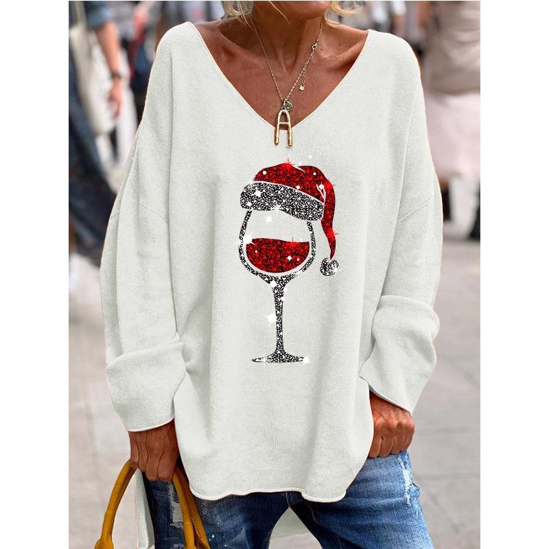 BITCED Women's Fashion Casual Long Sleeve V-Neck  Blouses & Shirts