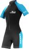 CRESSI Shorty Wetsuit for Women 2mm Thick Neoprene Elastane Material XDG015523 [TIBURON LADY] & Black/Aquamarine (Medium Size) [Genuine Product]