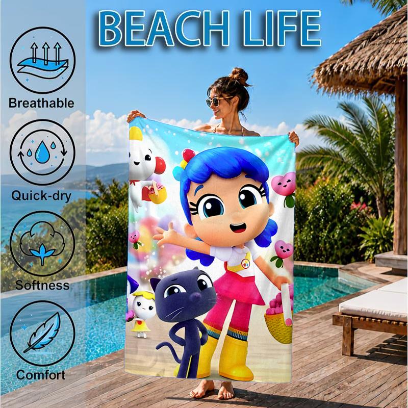 Asciugamano da Spiaggia Avventura nel Regno dell'Arcobaleno, Asciugamano da Spiaggia in Microfibra, Perfetto per Piscina, Spiaggia, Viaggi, Decorazioni per la Casa, Regali per Fan di Feste in Spiaggia