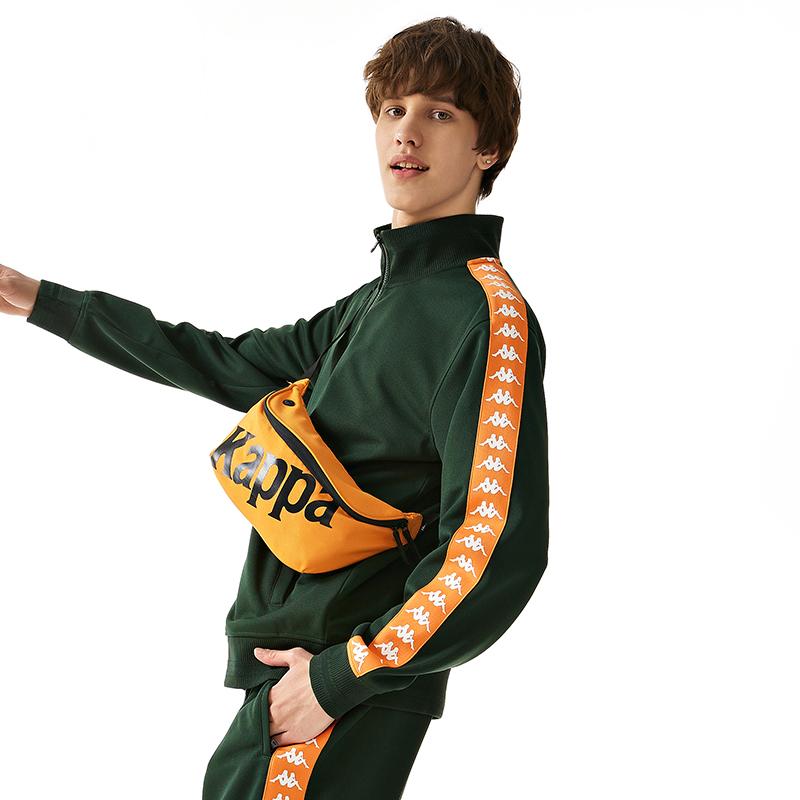 Kappa Player Series Logo Cardigan Sports Round Neck Casual Coach Knit Sweatshirt Men Sweatshirt Pine-Green K0D32WK61