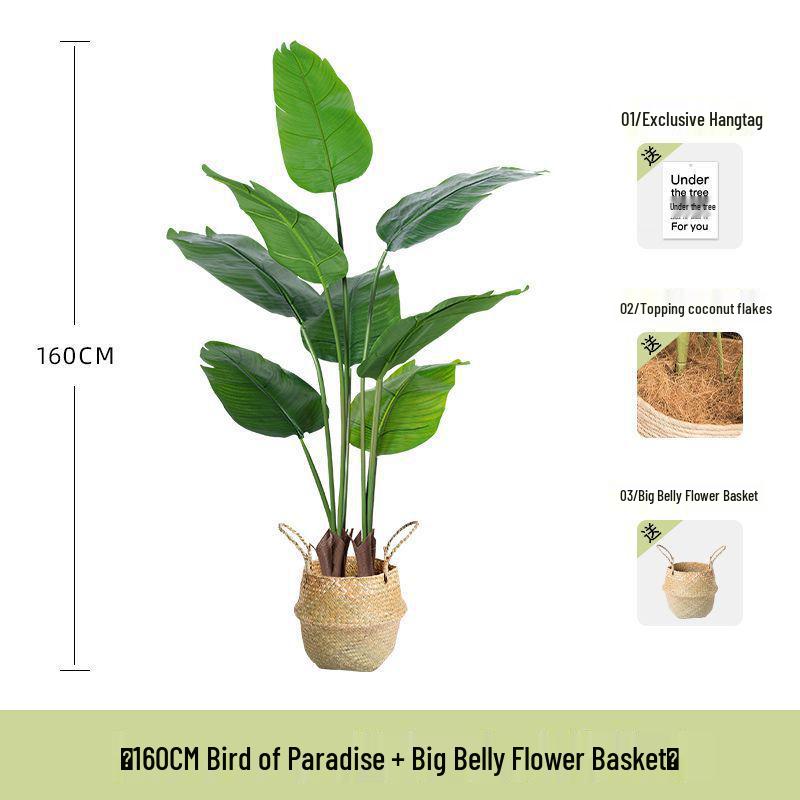 Bird of Paradise Indoor Artificial Floor Plant - Luxurious Bionic Greenery Decor for Living Room