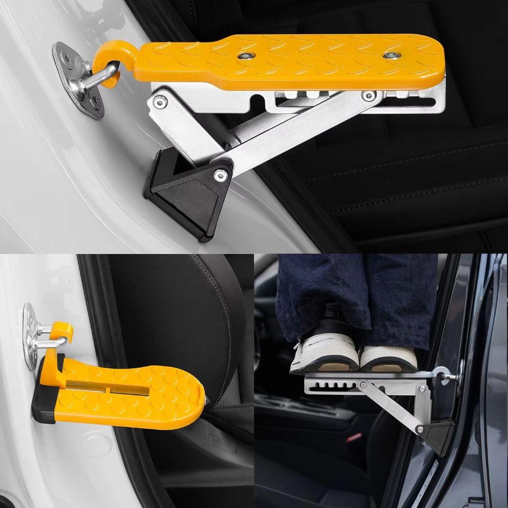 Foldable Car Door Step Aluminum Zinc Zinc Alloy Lock Hook Foot Pedal Car Roof Rack Step Vehicle Climbing