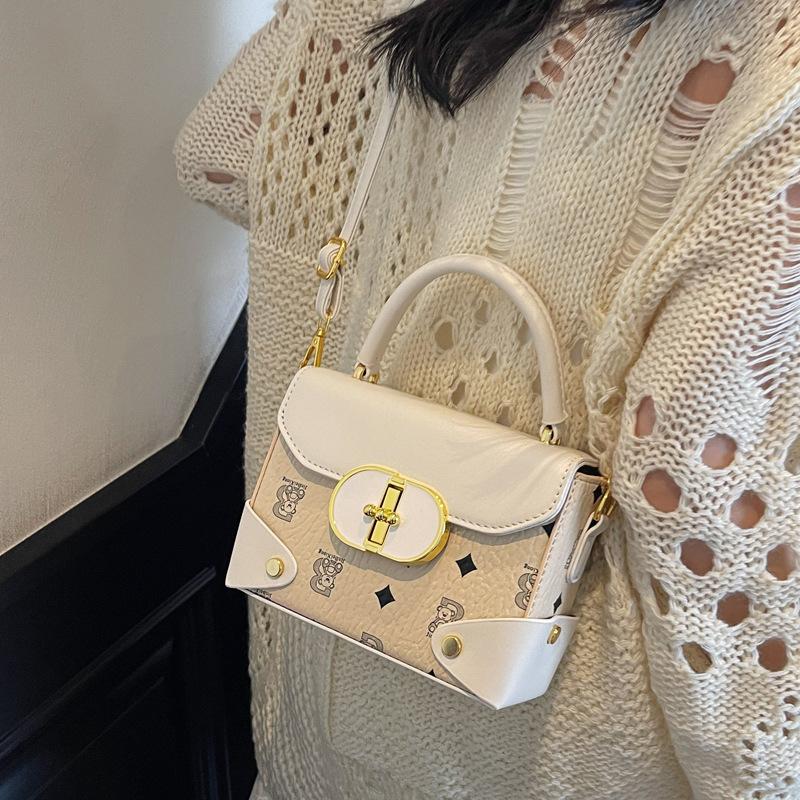 Premium contrasting color small bag women's 2025 new popular versatile messenger bag fashionable commuter small square bag