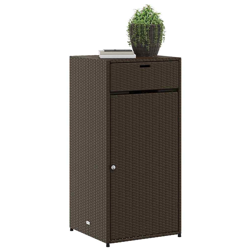Vidaxl Garden Cabinet, Brown, 55X55X111 Cm, Poly Rattan