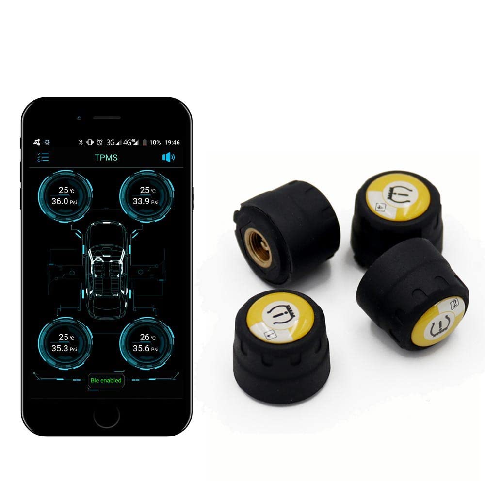 zmart Android iOS Compatible TPMS Bluetooth 4.0 Tire Pressure Monitoring