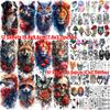 69 Sheets Watercolor Animals Temporary Tattoos Lion Fox Owl Cat Tatoos Long Lasting Waterproof Fake Tattoos Arm Hand Leg Sticker