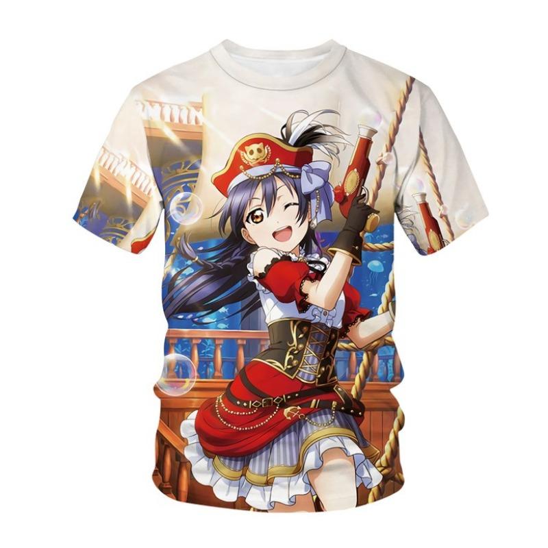 Girls Summer Short Sleeve T-Shirt Anime Princess Printed Children s T-Shirt Girls  Tops Fashion Travel S
