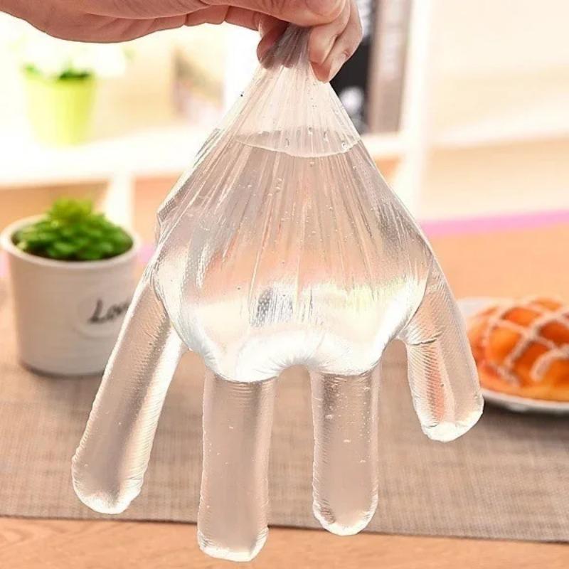 100 STK/200 STK/Set Transparente Einweghandschuhe Kochen Umweltfreundlich für Lebensmittelreinigung Küchenzubehör