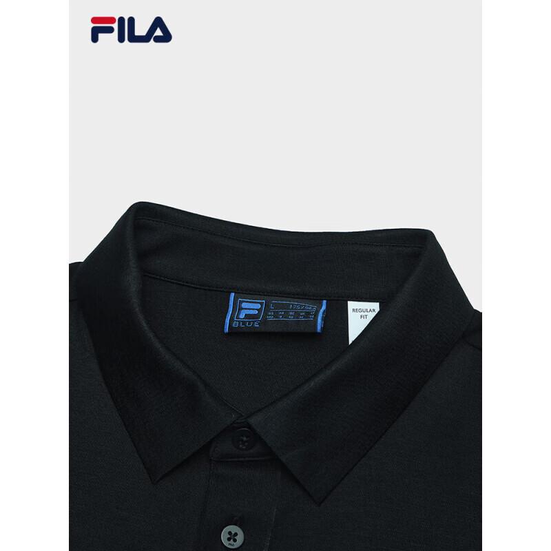 FILA Men's Knit Long Sleeve Polo Shirt
