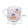 Cartoon Glass Cup Drinking Mug Tea Camping with Handle Juice Teacup Water