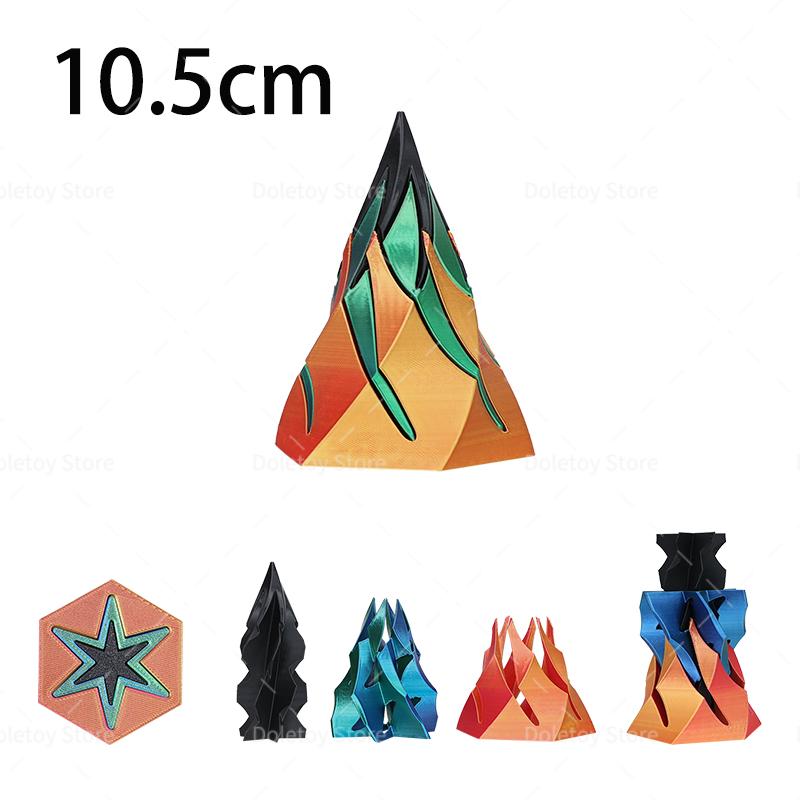 3D Printed Impossible Stone Passthrough Plaything Helix Spinning Pressure Reducing Plaything Pass Through Pyramid Vortex Thread Illusion Plaything