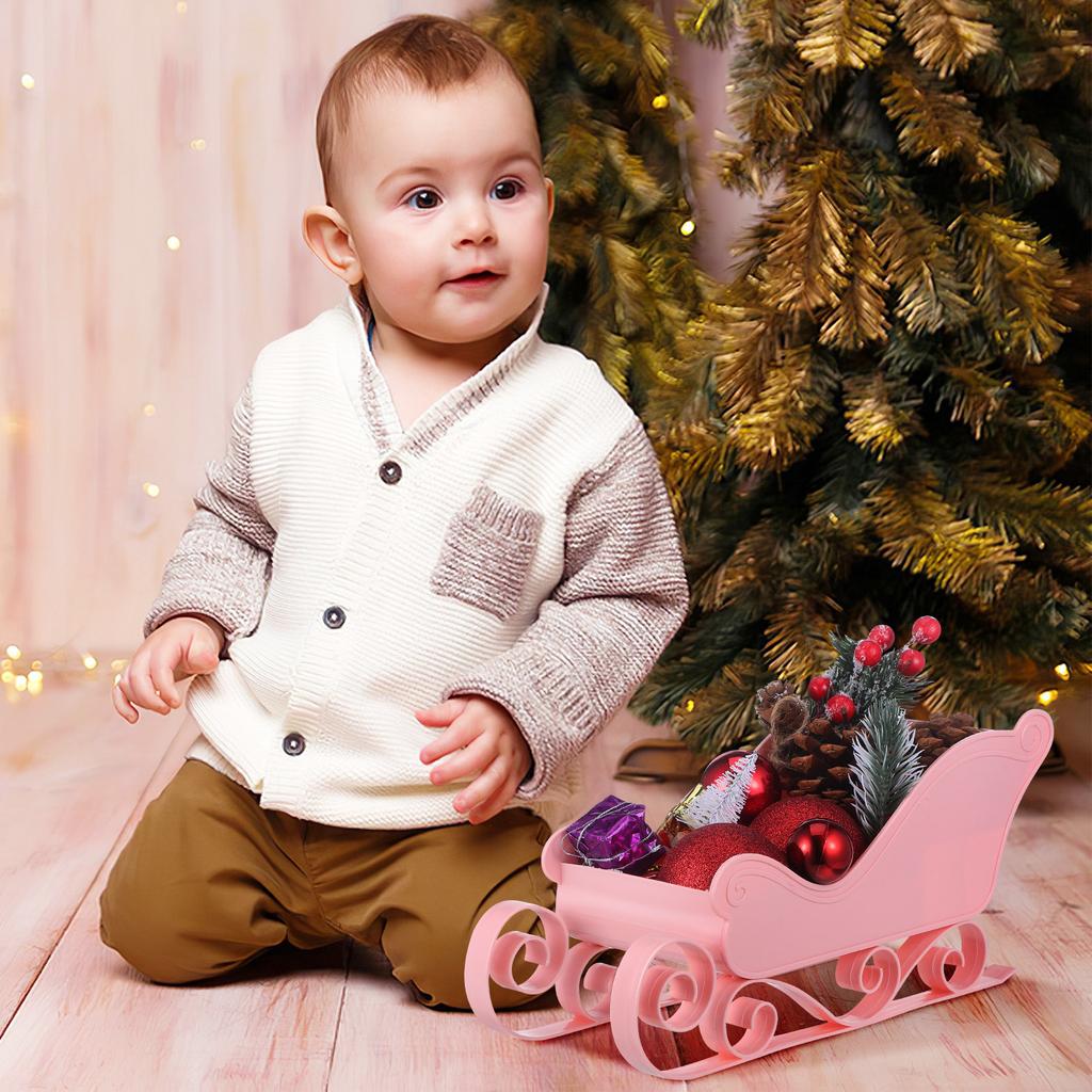 Sleigh Christmas Ornament Classical Mini Sleigh Decor for Table Living Room Kitchen Desktop Party Xmas Home Decoration Festive