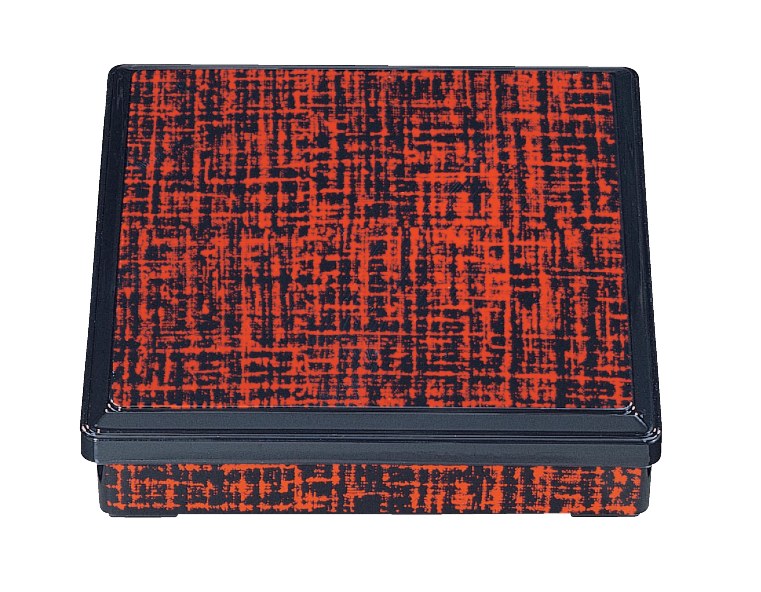 Wakaizumi Lacquerware ABS Square Bento Vermilion Cloth Pattern Sold 8-inch Box, (Divider Separately) F-1-53 красный