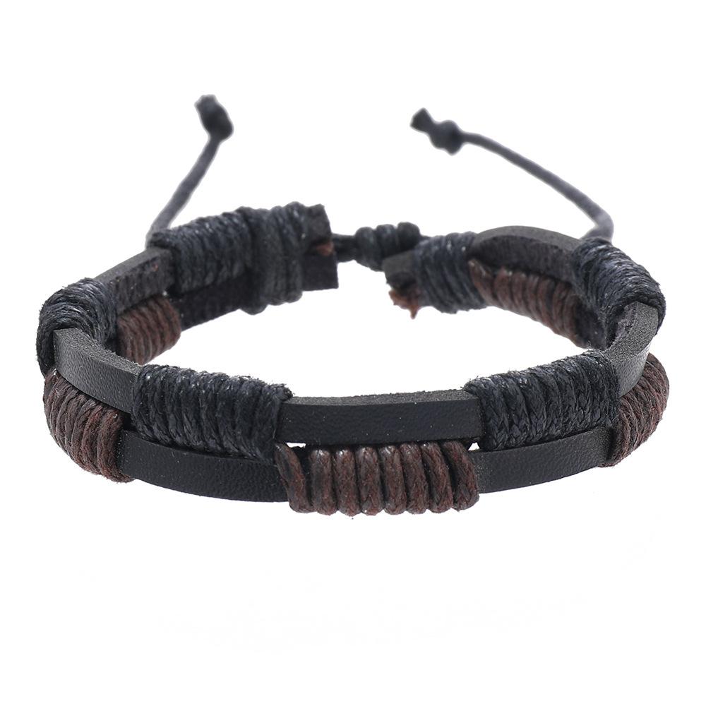 Handwoven Cross Design Bracelet for Men Adjustable Multilayer Minimalist Rope Wristband Stylish Boho Outdoor Sports Bracelet