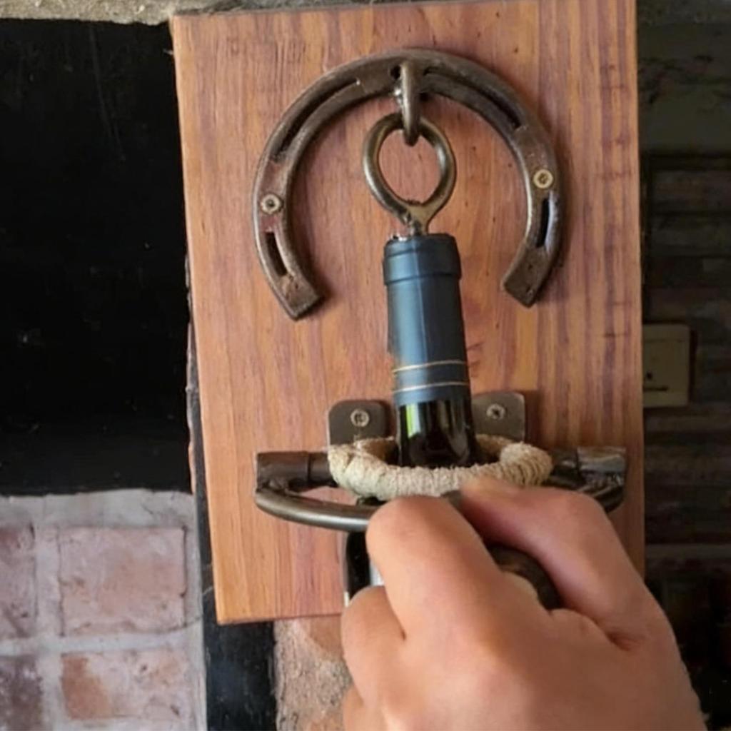 Hästsko Vinöppnare Rustik Hästskodesign Verktyg för Vinöppning Westerndekorationer Kraftig Korkskruv för Inflyttningsfest