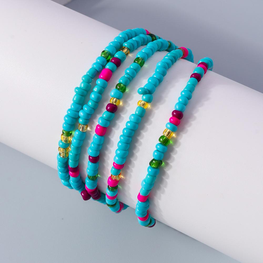 Fashion Bohemian Colorful Beads Bracelet Multi-layer Handmade Beaded Bracelets Women Girls Party Holiday Jewelry Gifts