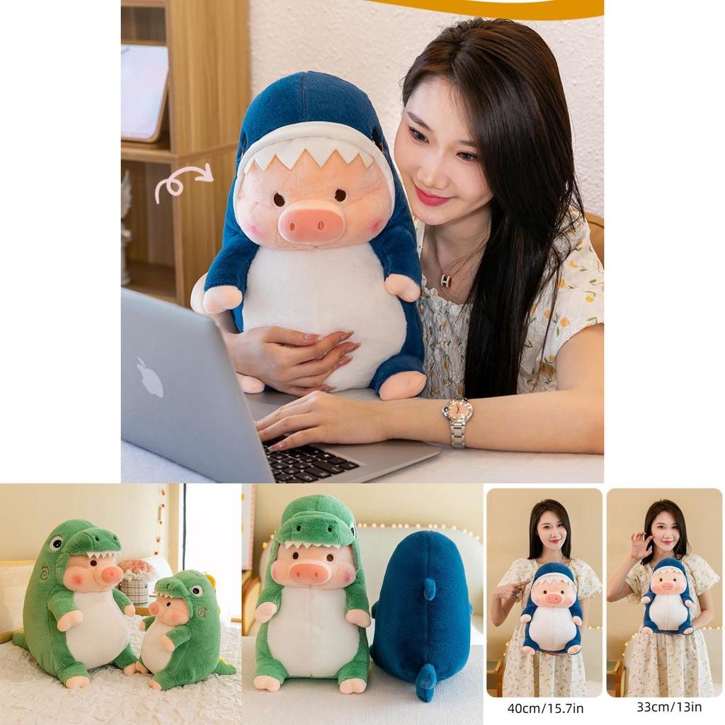 Cute Dinosaur And Shark Pig Plush Toy Pillow For Kids, Girls Large Stuffed Animal Doll Gift
