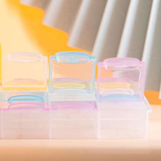 Storage Box Large Capacity Bright Color Dust-proof Lid Design Wide Application Space-saving PP Material Transparent 35 Grids Case Home Supplies