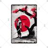 Retro-Kunst im japanischen Stil, Vintage-Samurai-Poster, Blechschild, dekorative Metalltafel, Wandplatte, Schilder, Wohnzimmer, Schlafzimmer, Heimdekoration