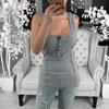 Solid Color Button Up Sleeveless Vest T-shirt Women's Wear