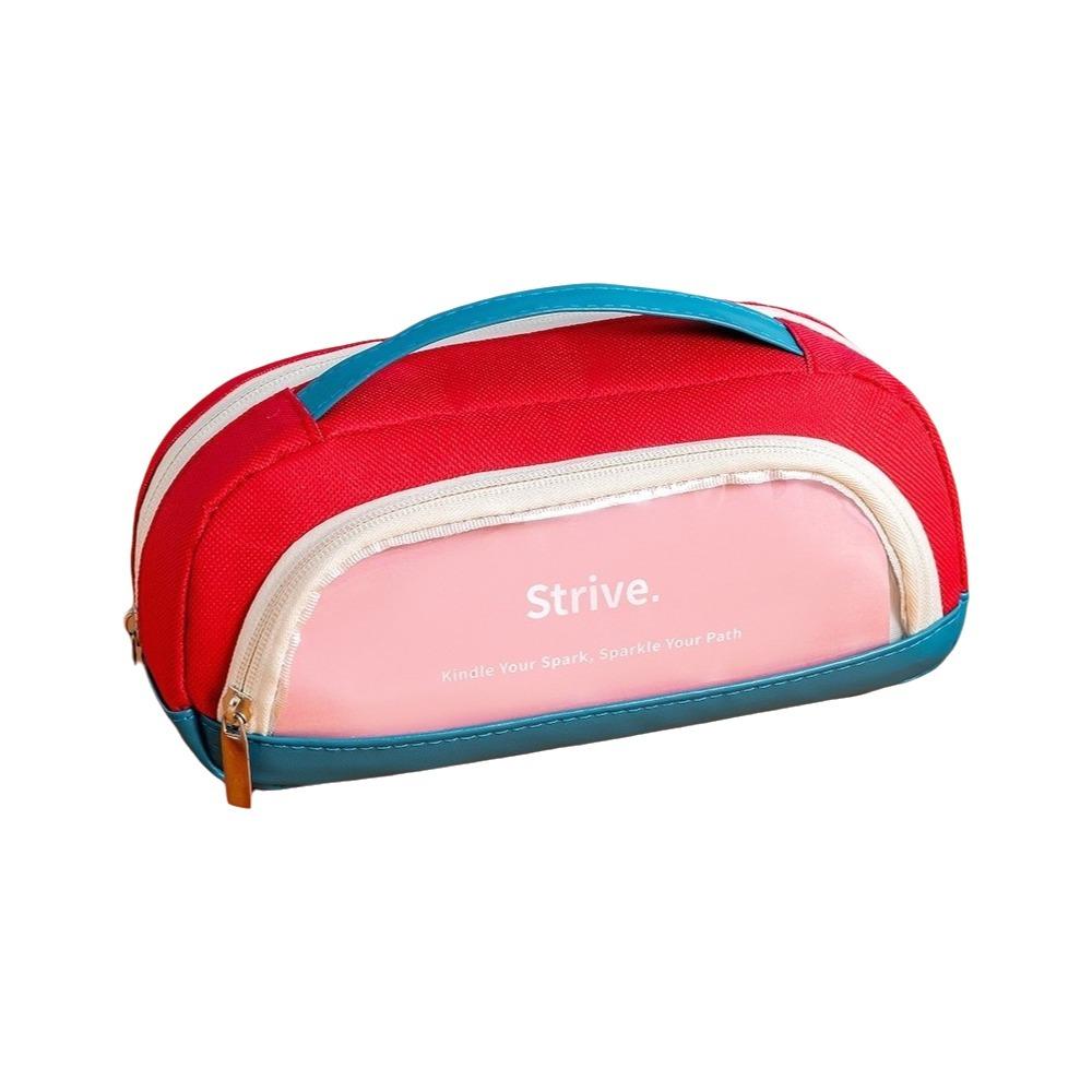 Contrasting Color Minimalist Pen Bag Large Capacity Pencil Case Pencil Pouch  School Supplies