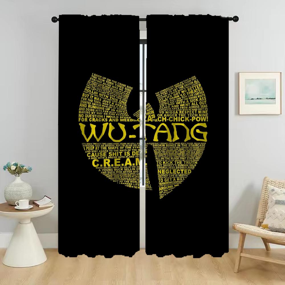 Wu Tang Clans Halloweendekorationsgardiner för vardagsrumsgardin Heminredningsgardiner 2 stycken Rullgardiner Avskärmning Kök