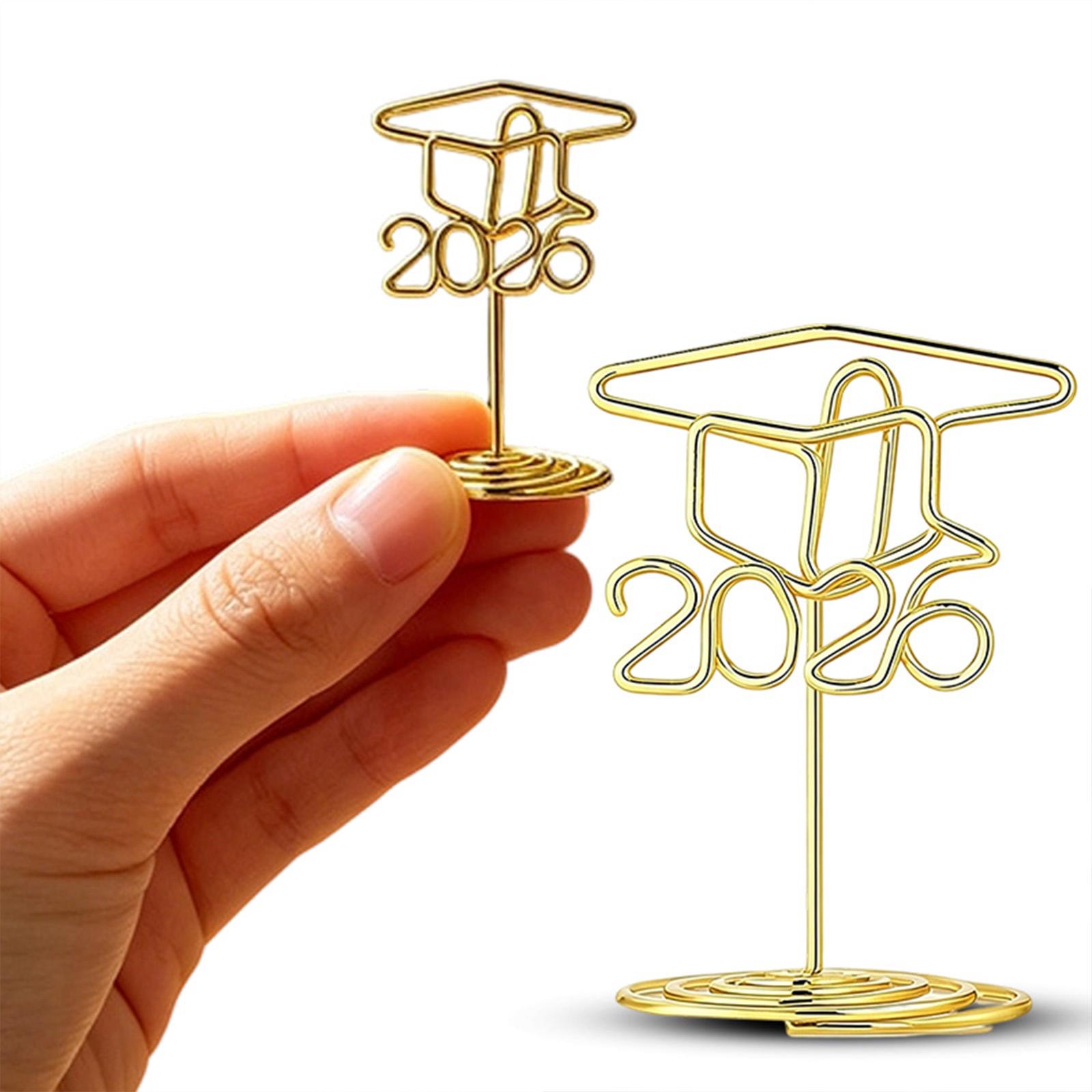 2026 Graduation Eason Table Card Holder, Decorative Photo Memo Clip Stand, 20 Pieces Set One Size золотистый