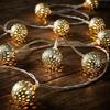 2,6 m Marokkanische Dekorations-Lichterkette, 10 LED Warmweiß Boho Globus Dekor