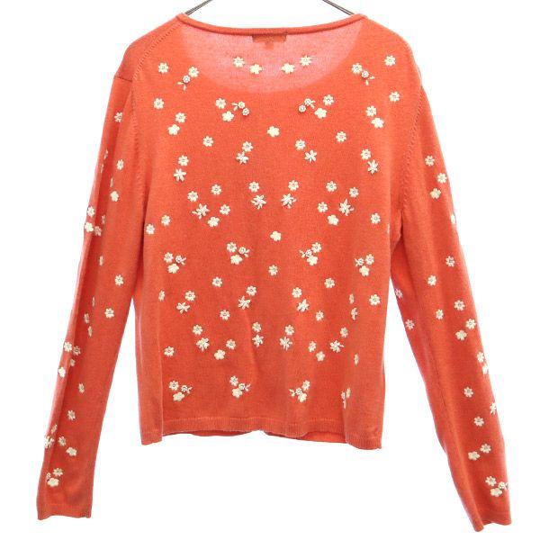 TOCCA Floral Long Sleeve Knit Cardigan M Pink X White Women Used